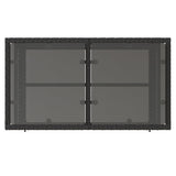 4 Piece Garden Sofa Set with Cushions Black Poly Rattan Glass - Extra Image