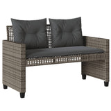4 Piece Garden Sofa Set with Cushions Grey Poly Rattan Glass - Top-Down View