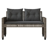 4 Piece Garden Sofa Set with Cushions Grey Poly Rattan Glass - 45-Degree Angle