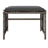 4 Piece Garden Sofa Set with Cushions Grey Poly Rattan Glass - Close-Up Angle