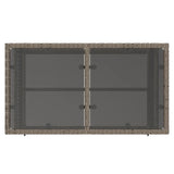 4 Piece Garden Sofa Set with Cushions Grey Poly Rattan Glass - Extra Image