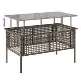 4 Piece Garden Sofa Set with Cushions Grey Poly Rattan Glass