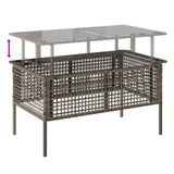 4 Piece Garden Sofa Set with Cushions Grey Poly Rattan Glass - Extra Image
