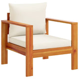 Garden Chair with Cushions Solid Wood Acacia - Front View