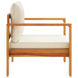 Garden Chair with Cushions Solid Wood Acacia - 45-Degree Angle