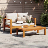 Garden Sofa with Cushions 2-Seater Solid Wood Acacia - Side View