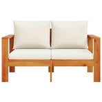 Garden Sofa with Cushions 2-Seater Solid Wood Acacia