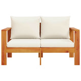 Garden Sofa with Cushions 2-Seater Solid Wood Acacia - Top-Down View