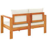 Garden Sofa with Cushions 2-Seater Solid Wood Acacia - Rear View