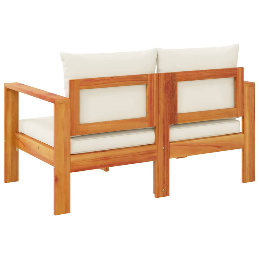 Garden Sofa with Cushions 2-Seater Solid Wood Acacia