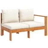Garden Sofa with 1 Armrest 2-Seater Solid Wood Acacia - Front View
