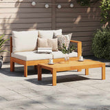 Garden Sofa with 1 Armrest 2-Seater Solid Wood Acacia - Side View