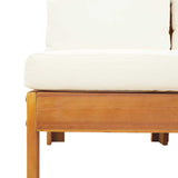 Garden Sofa with 1 Armrest 2-Seater Solid Wood Acacia - Close-Up Angle