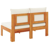 Garden Sofa Armless with Cushions 2-Seater Solid Wood Acacia - Rear View