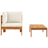 2 Piece Garden Sofa Set with Cushions Solid Wood Acacia - 45-Degree Angle