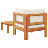 2 Piece Garden Sofa Set with Cushions Solid Wood Acacia - Rear View