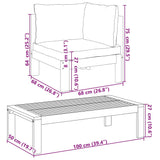 2 Piece Garden Sofa Set with Cushions Solid Wood Acacia - Extra Image