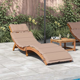 Sun lounger Solid Acacia Wood Taupe