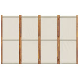 4-Panel Room Divider Light Grey 280x180 cm
