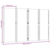 4-Panel Room Divider Light Grey 280x180 cm - Low Angle
