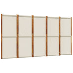 5-Panel Room Divider Light Grey 350x180 cm