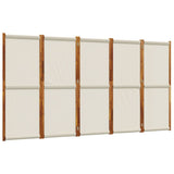 5-Panel Room Divider Light Grey 350x180 cm - Front View
