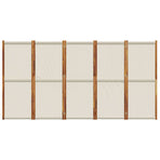 5-Panel Room Divider Light Grey 350x180 cm