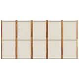 5-Panel Room Divider Light Grey 350x180 cm - Top-Down View