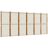 6-Panel Room Divider Light Grey 420x180 cm