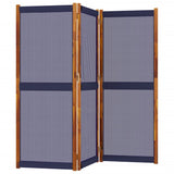 3-Panel Room Divider Dark Blue 210x180 cm - Side View