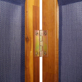 3-Panel Room Divider Dark Blue 210x180 cm - Close-Up Angle