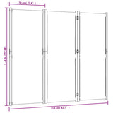 3-Panel Room Divider Dark Blue 210x180 cm - Low Angle