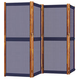 4-Panel Room Divider Dark Blue 280x180 cm - Side View