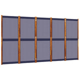 5-Panel Room Divider Dark Blue 350x180 cm