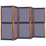 5-Panel Room Divider Dark Blue 350x180 cm