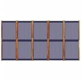 5-Panel Room Divider Dark Blue 350x180 cm - Top-Down View