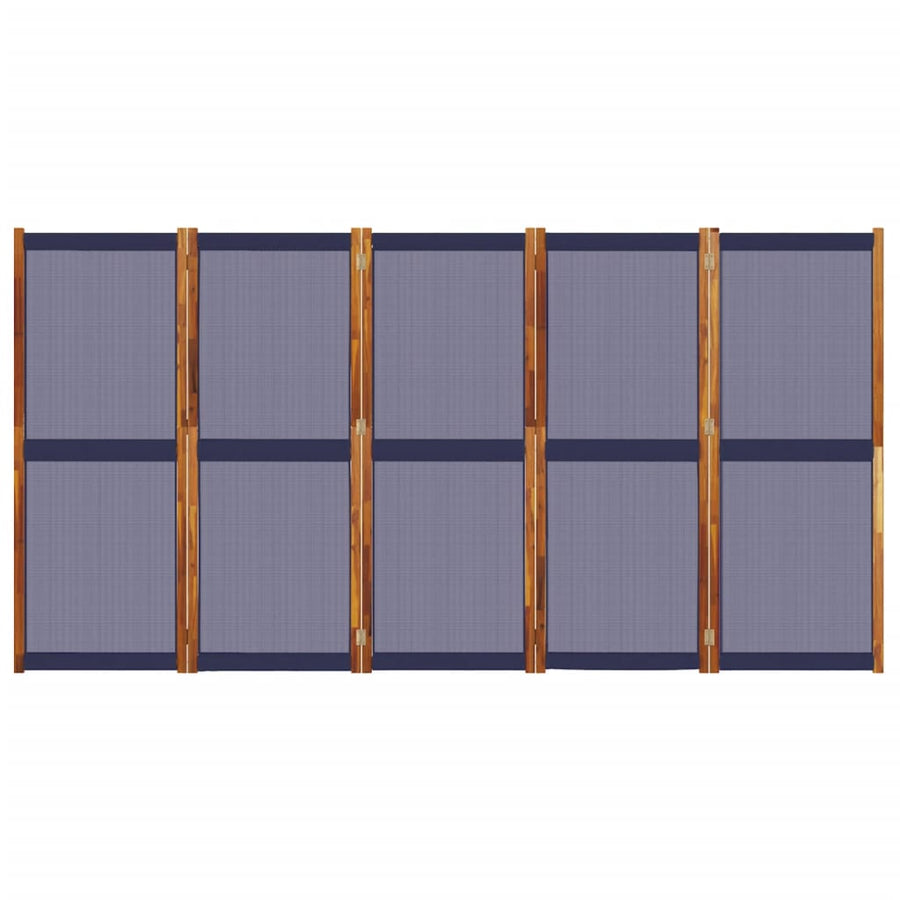 5-Panel Room Divider Dark Blue 350x180 cm