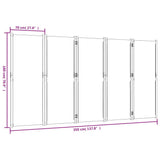 5-Panel Room Divider Dark Blue 350x180 cm