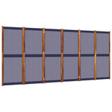 6-Panel Room Divider Dark Blue 420x180 cm - Front View