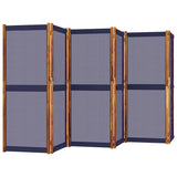 6-Panel Room Divider Dark Blue 420x180 cm - Side View