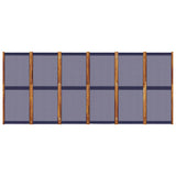 6-Panel Room Divider Dark Blue 420x180 cm - Top-Down View