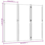 3-Panel Room Divider Taupe 210x180 cm