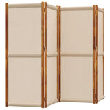 4-Panel Room Divider Taupe 280x180 cm