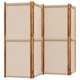 4-Panel Room Divider Taupe 280x180 cm - Side View
