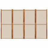 4-Panel Room Divider Taupe 280x180 cm - Top-Down View