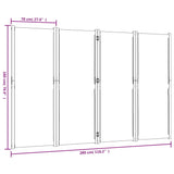 4-Panel Room Divider Taupe 280x180 cm - Low Angle