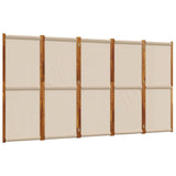 5-Panel Room Divider Taupe 350x180 cm - Front View