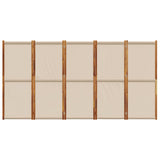 5-Panel Room Divider Taupe 350x180 cm