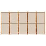 5-Panel Room Divider Taupe 350x180 cm