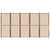 5-Panel Room Divider Taupe 350x180 cm - Top-Down View